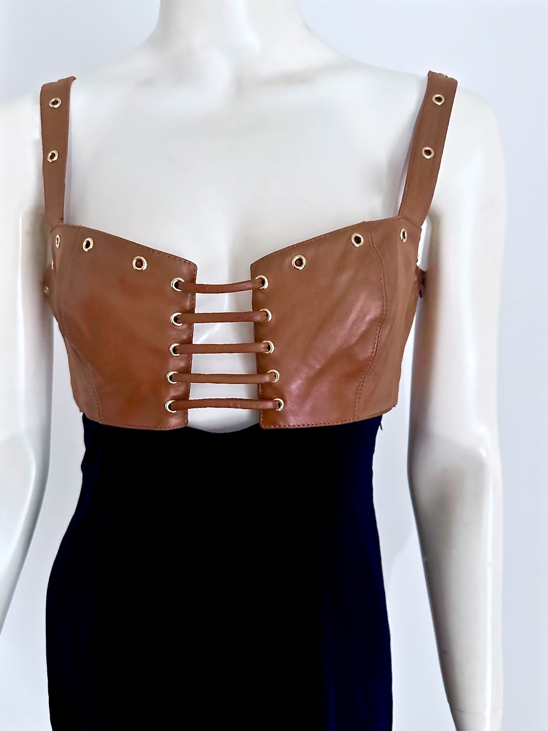 90S GENNY LEATHER CORSET DRESS